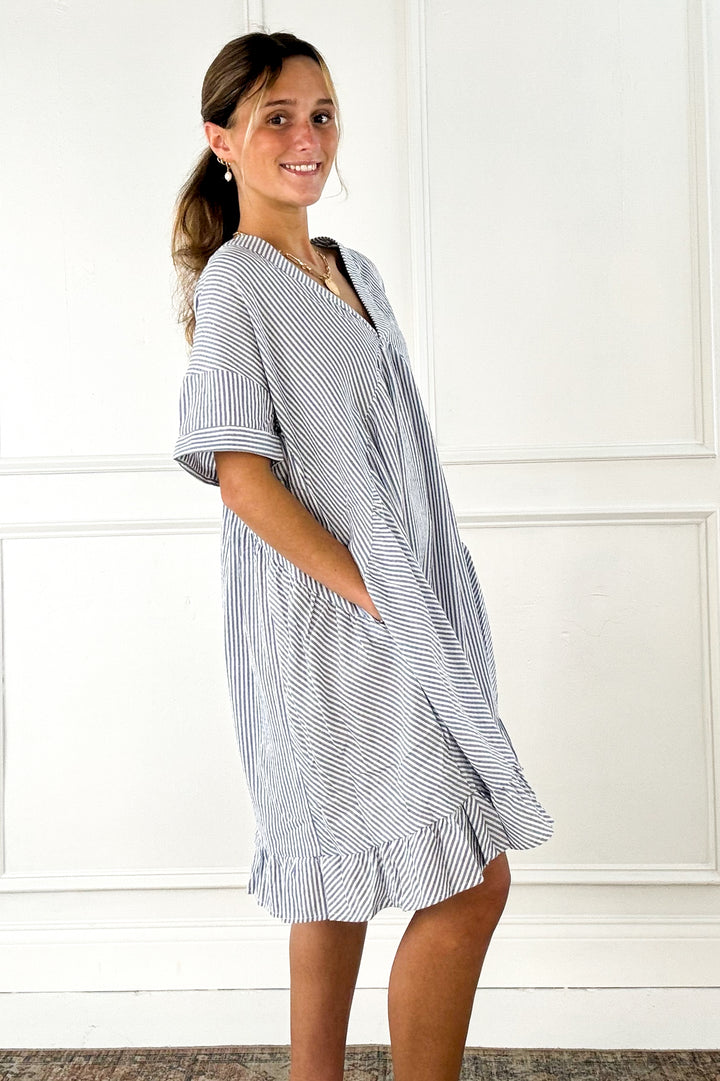 Pinstripe Babydoll Dress