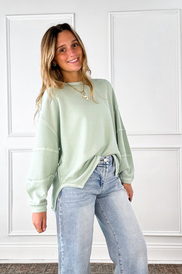 Coastal Breeze Ribbed Pullover