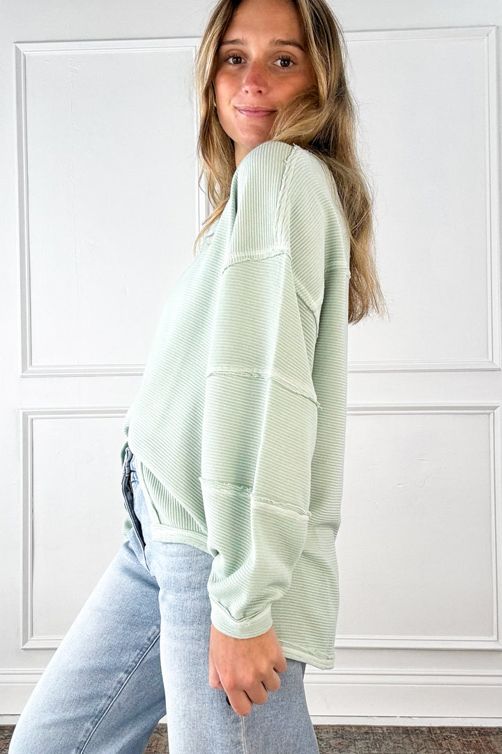 Coastal Breeze Ribbed Pullover
