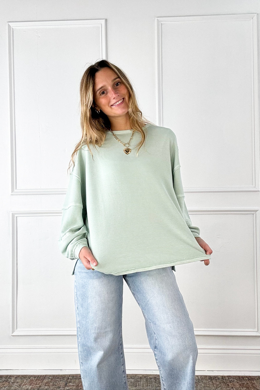 Coastal Breeze Ribbed Pullover