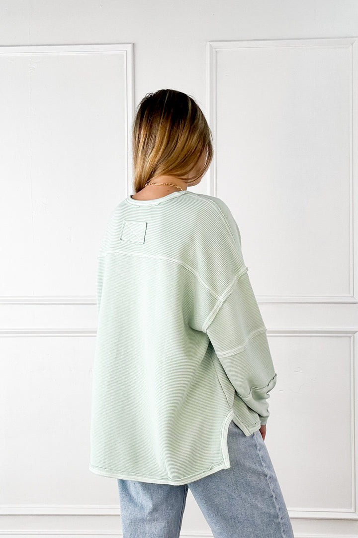 Coastal Breeze Ribbed Pullover