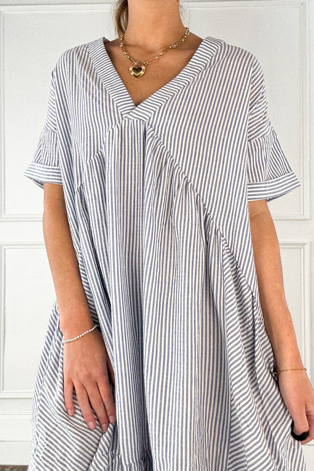 Pinstripe Babydoll Dress