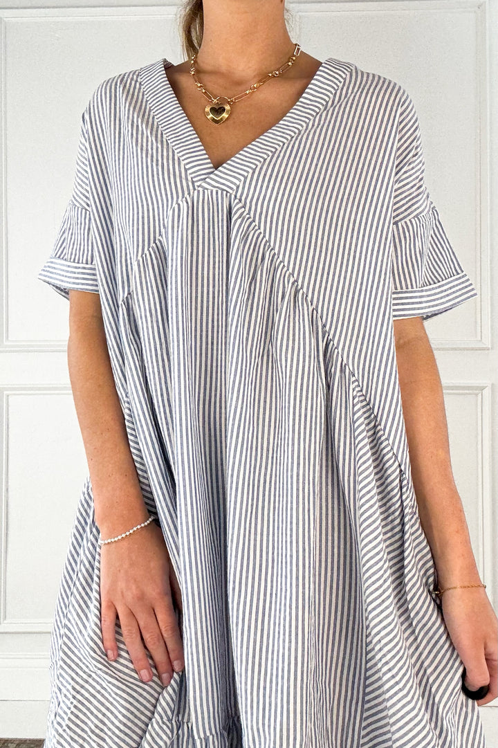 Pinstripe Babydoll Dress