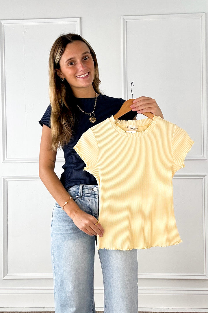 Everyday Ribbed Lettuce Edge Tee