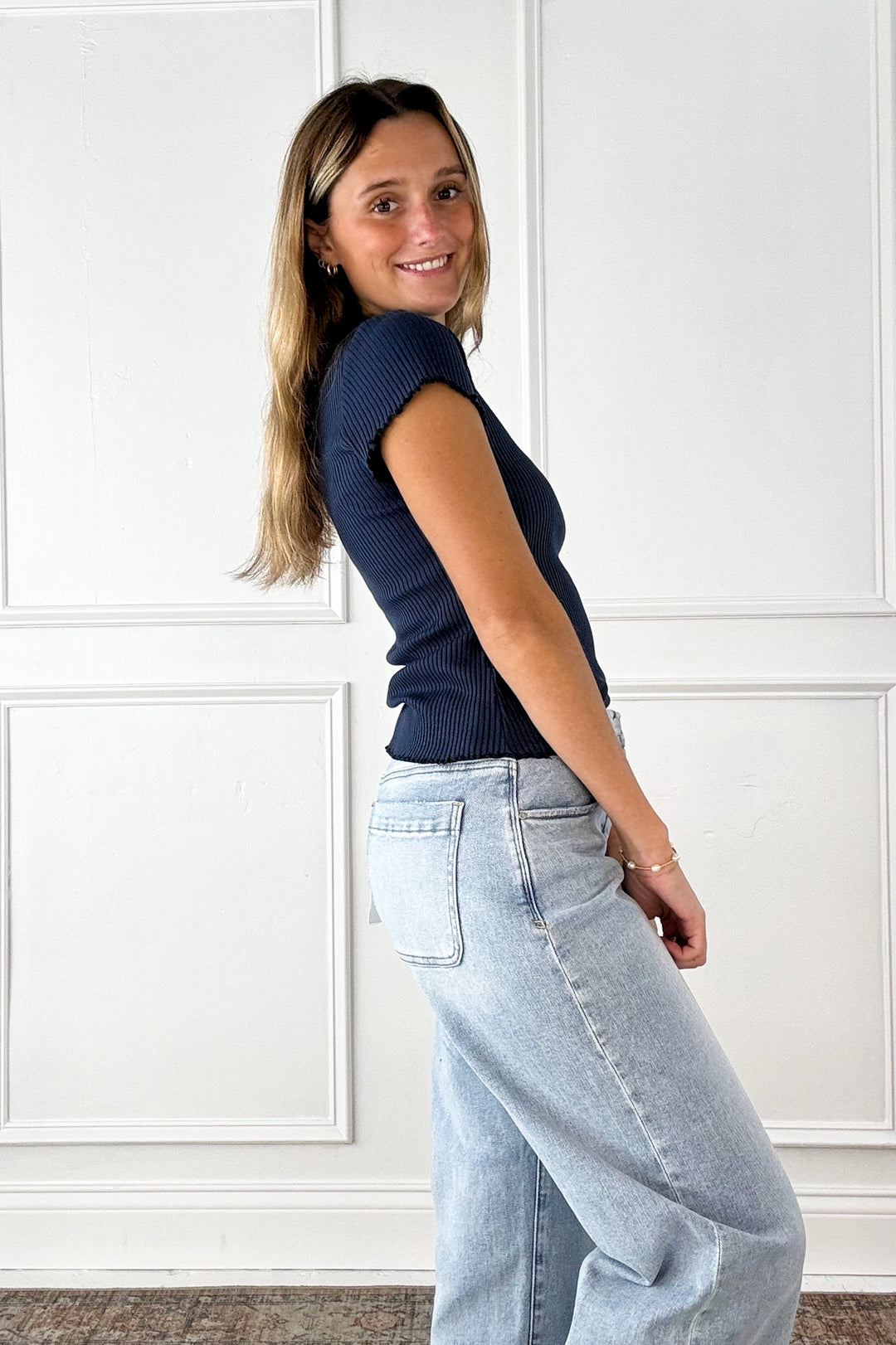 Everyday Ribbed Lettuce Edge Tee