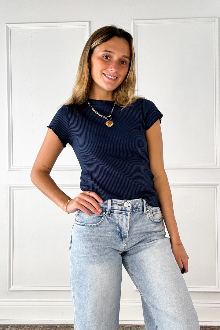 Everyday Ribbed Lettuce Edge Tee