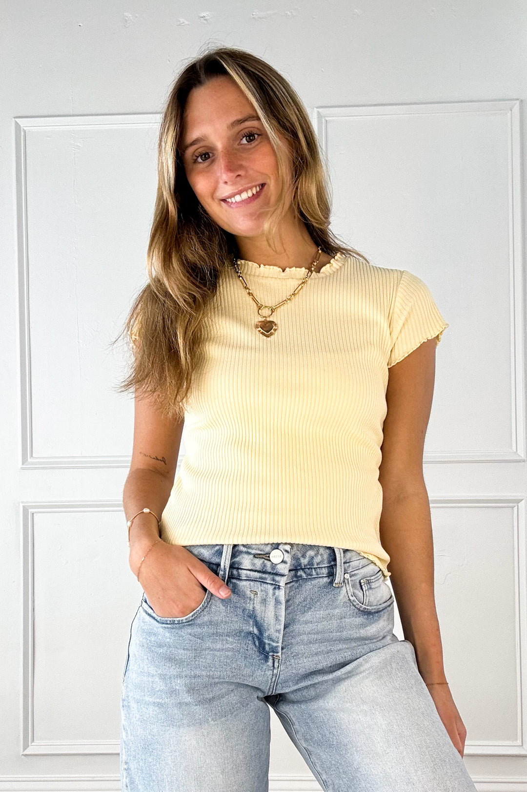 Everyday Ribbed Lettuce Edge Tee