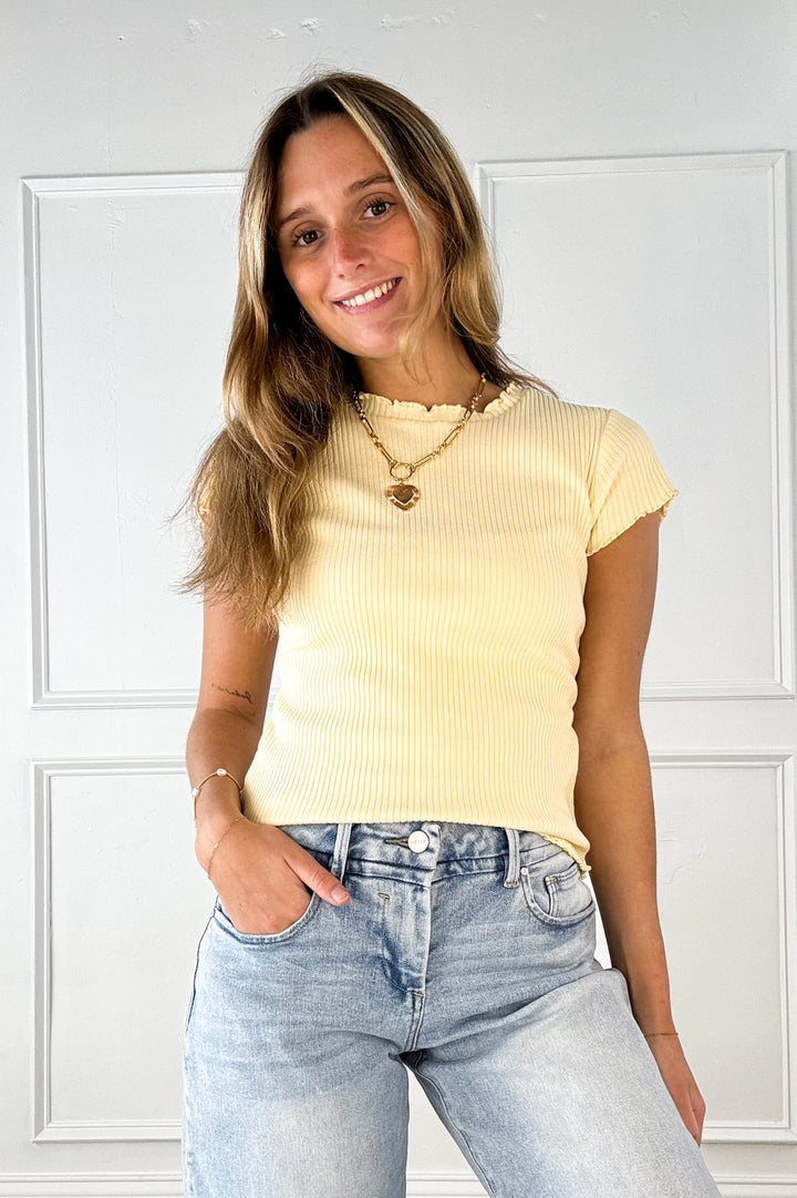 Everyday Ribbed Lettuce Edge Tee