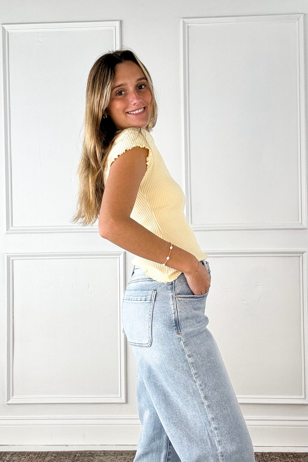 Everyday Ribbed Lettuce Edge Tee