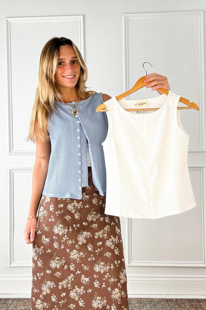 Split Texture Button Front Tank