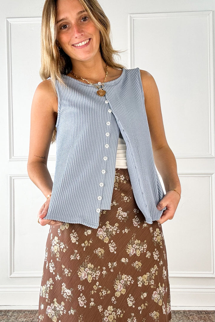Split Texture Button Front Tank