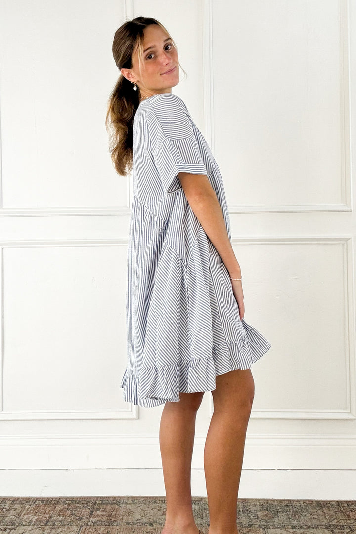 Pinstripe Babydoll Dress
