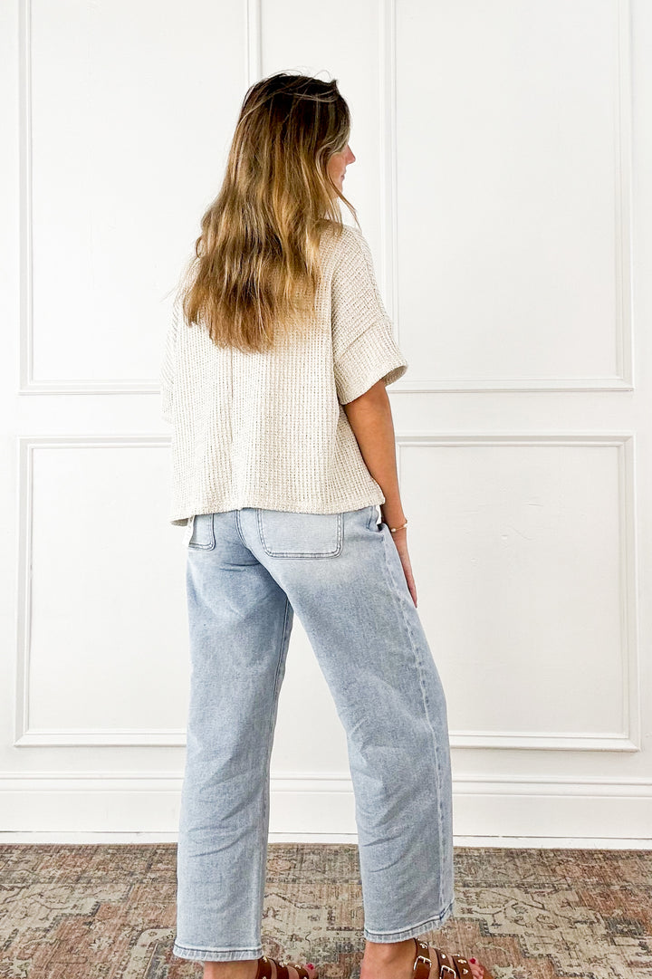 Risen Slouchy Crop Barrel Jean