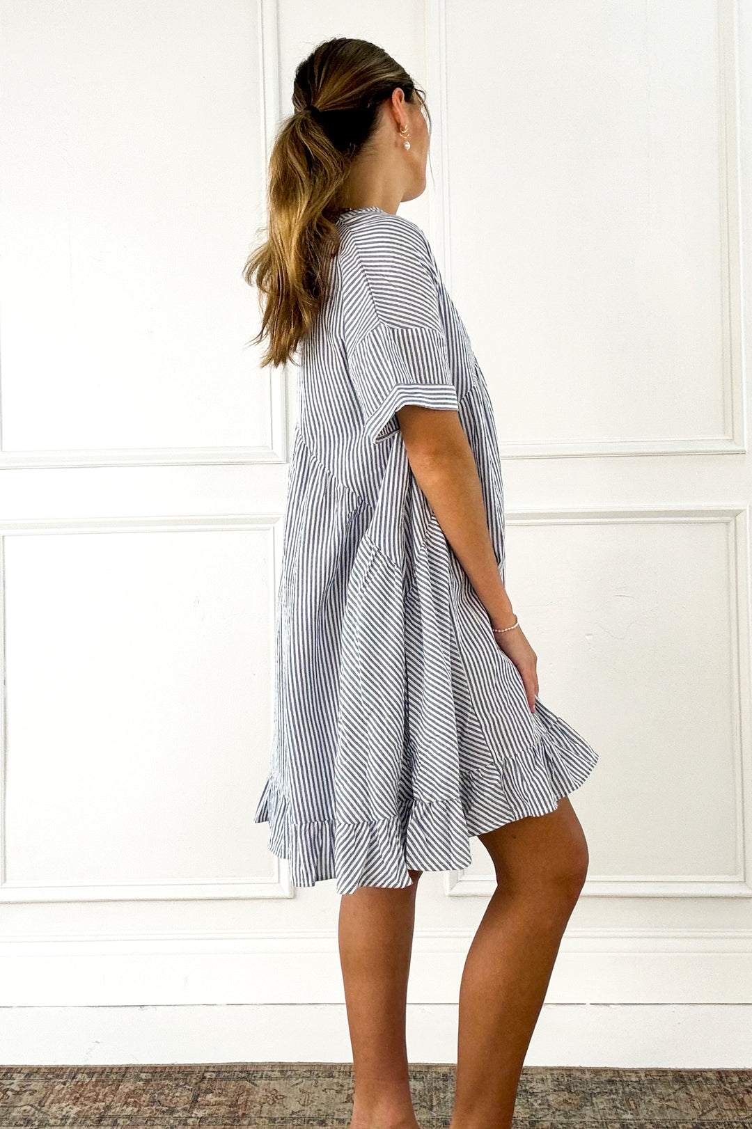 Pinstripe Babydoll Dress