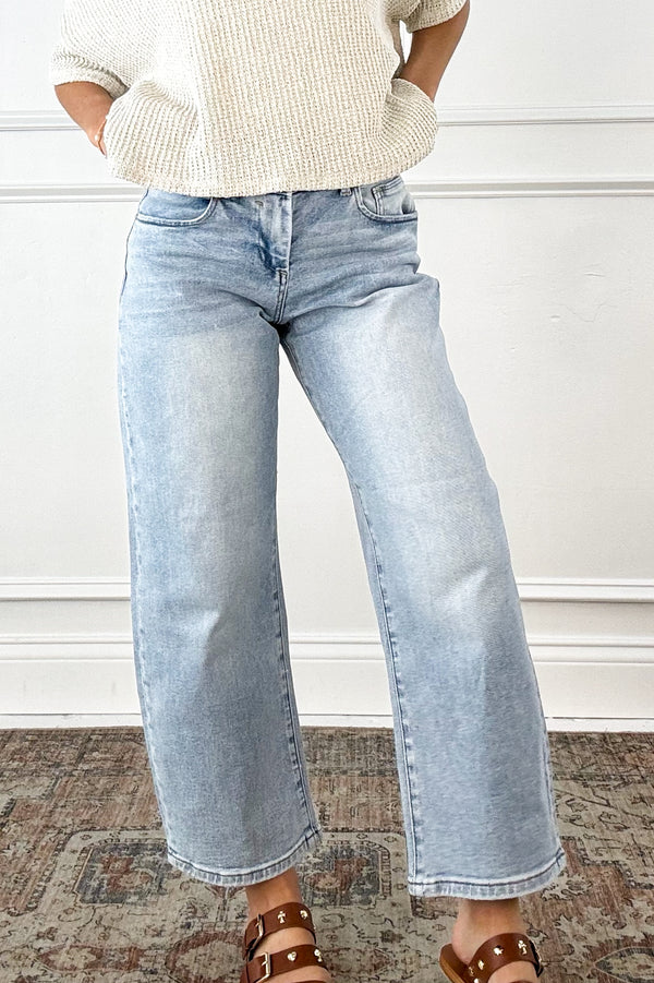 Risen Slouchy Crop Barrel Jean
