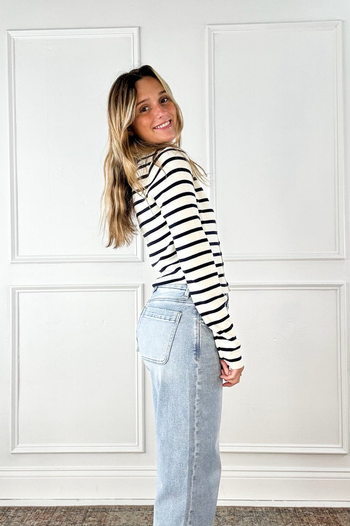 Sunbeam Stripe Button Cardigan