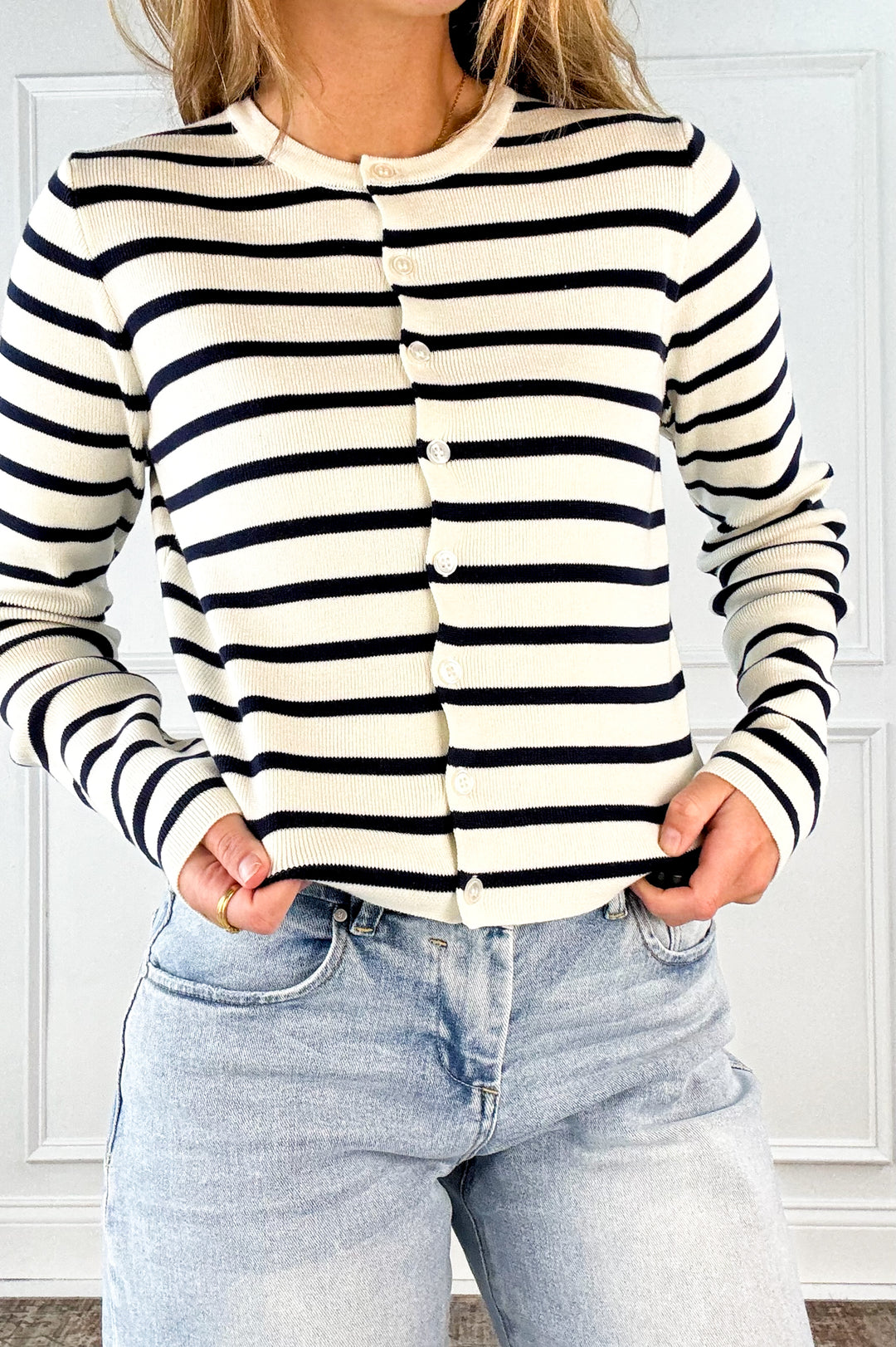Sunbeam Stripe Button Cardigan