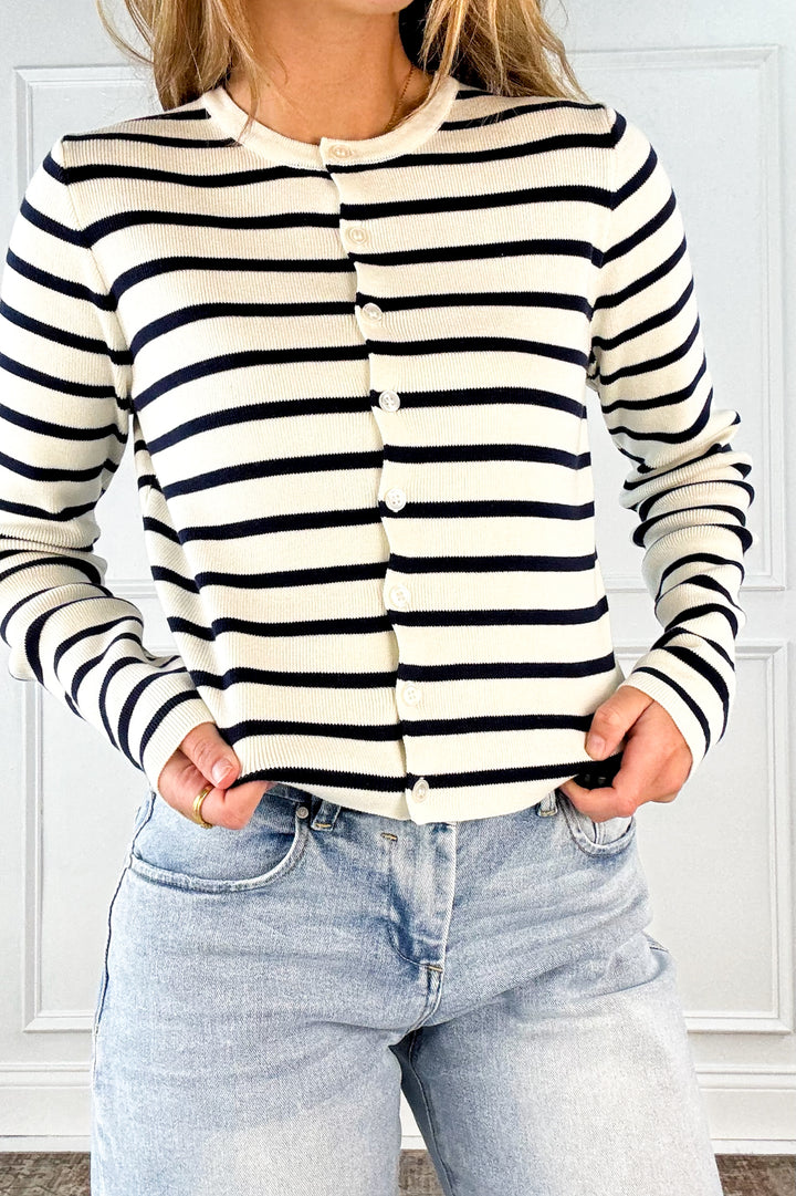 Sunbeam Stripe Button Cardigan