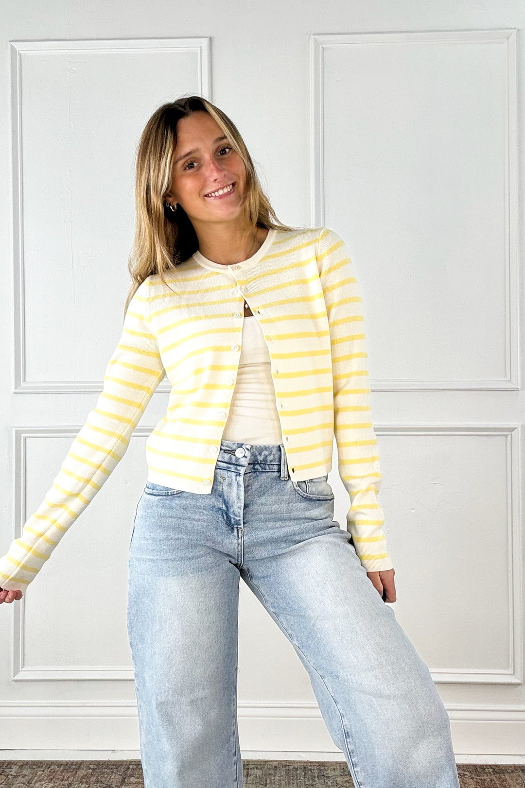 Sunbeam Stripe Button Cardigan