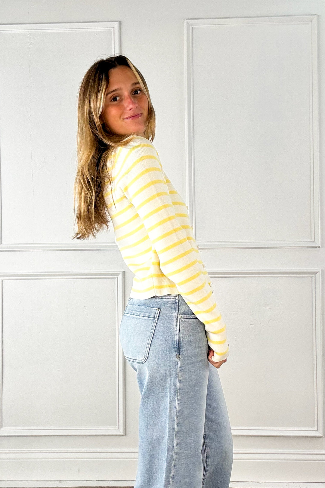 Sunbeam Stripe Button Cardigan
