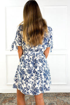 Blue Willow Belted Dress