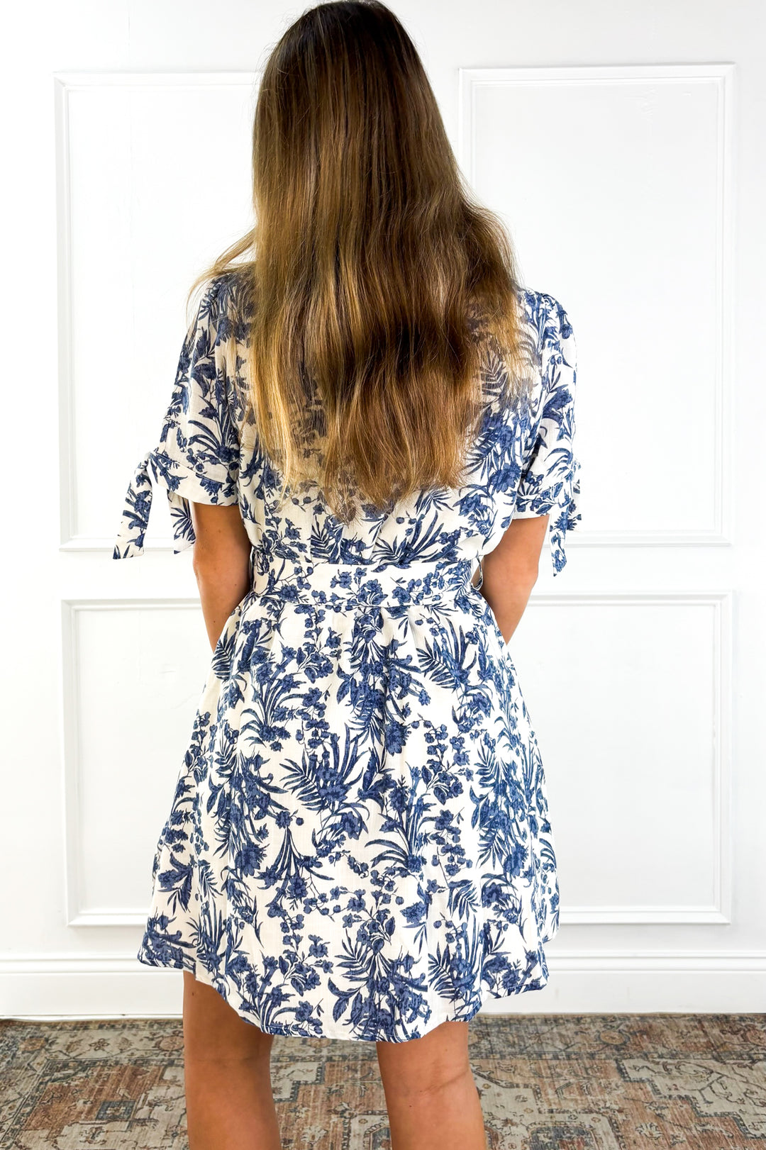 Blue Willow Belted Dress