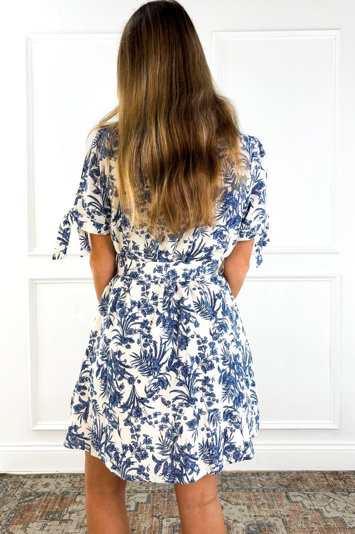 Blue Willow Belted Dress