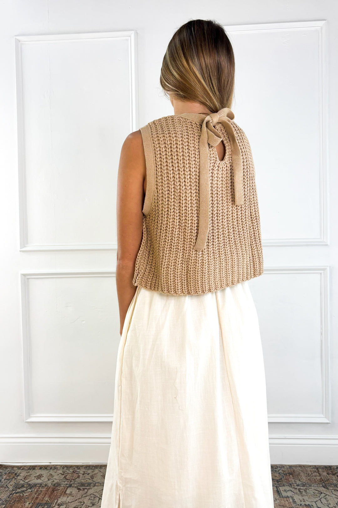 Latte & Cream Sweater Midi Dress