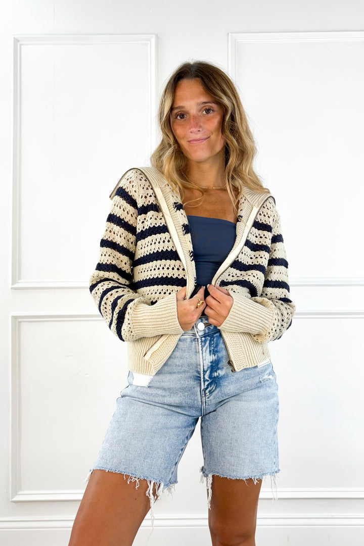 Midnight Stripe Cardigan