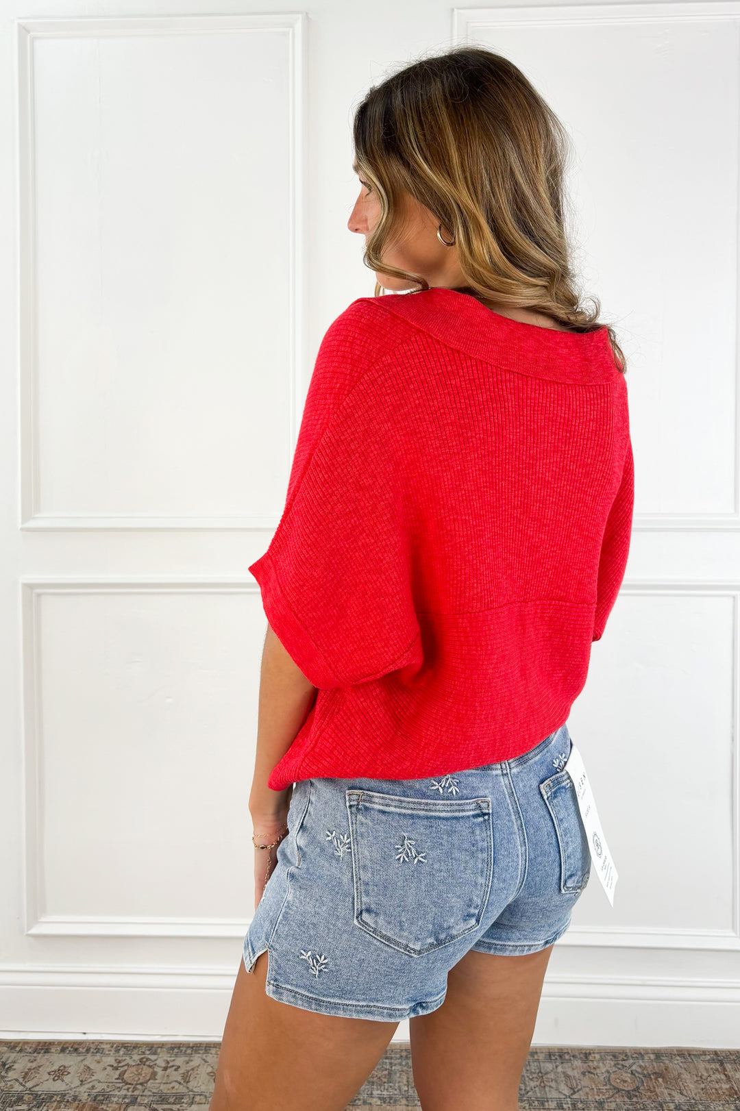 Poppy Breeze Collared Knit Top