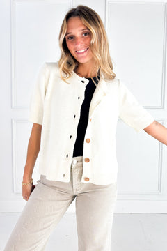 Weekend Coffee Cotton Knit Cardigan