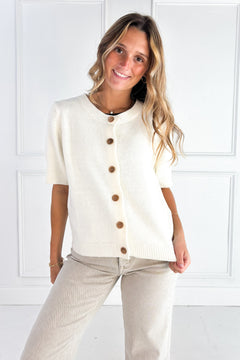 Weekend Coffee Cotton Knit Cardigan