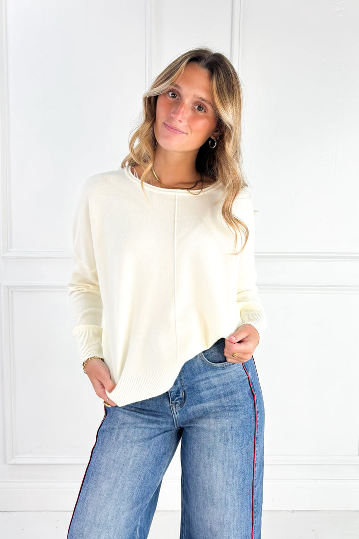 Lightweight Front Seam Pullover Sweater