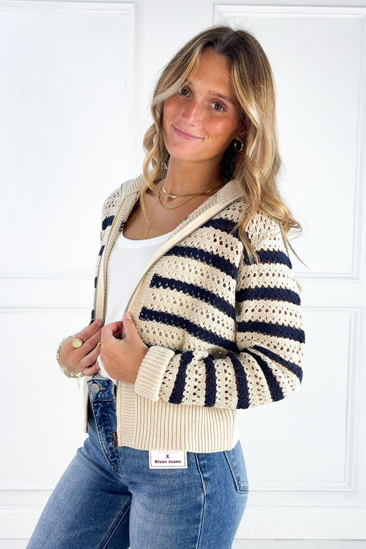 Midnight Stripe Cardigan
