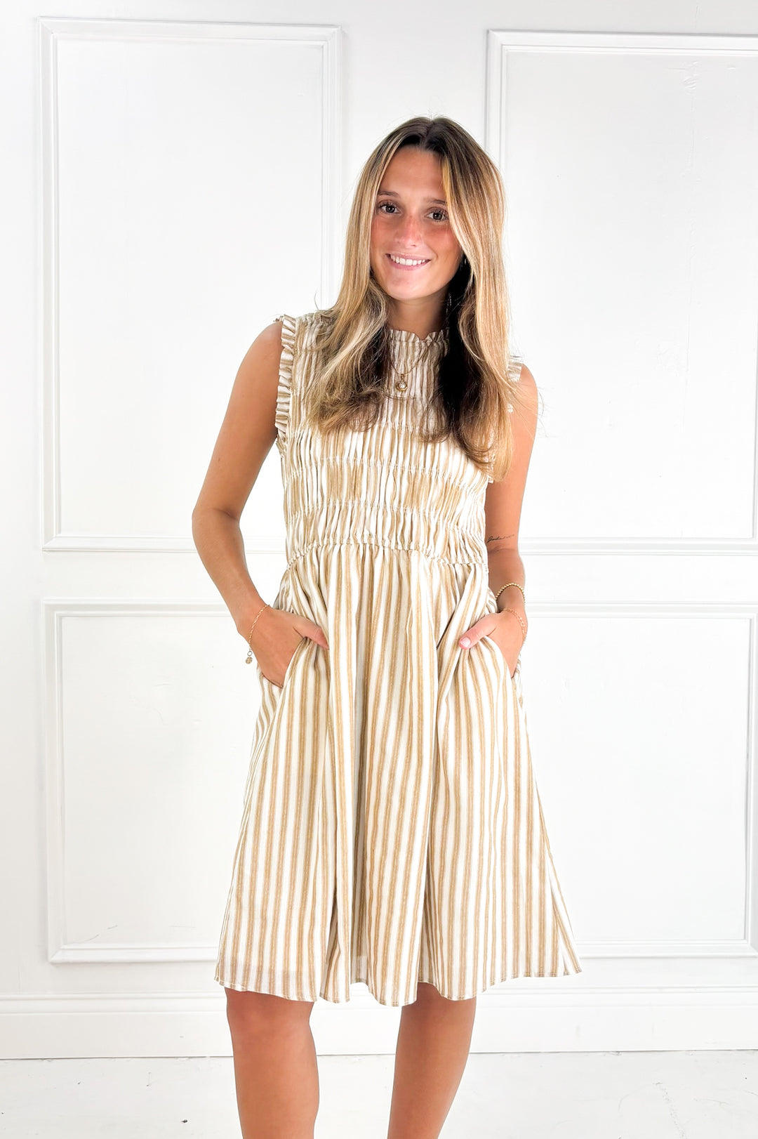 Golden Hour Smocked Midi Dress