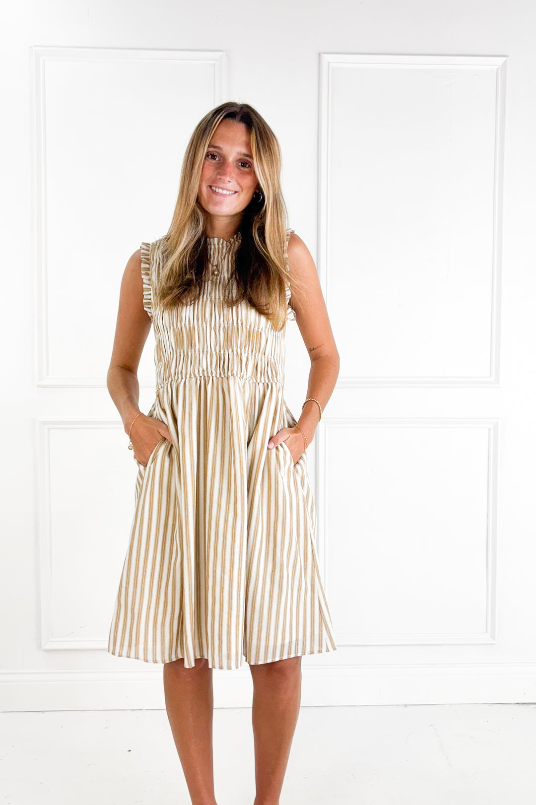 Golden Hour Smocked Midi Dress