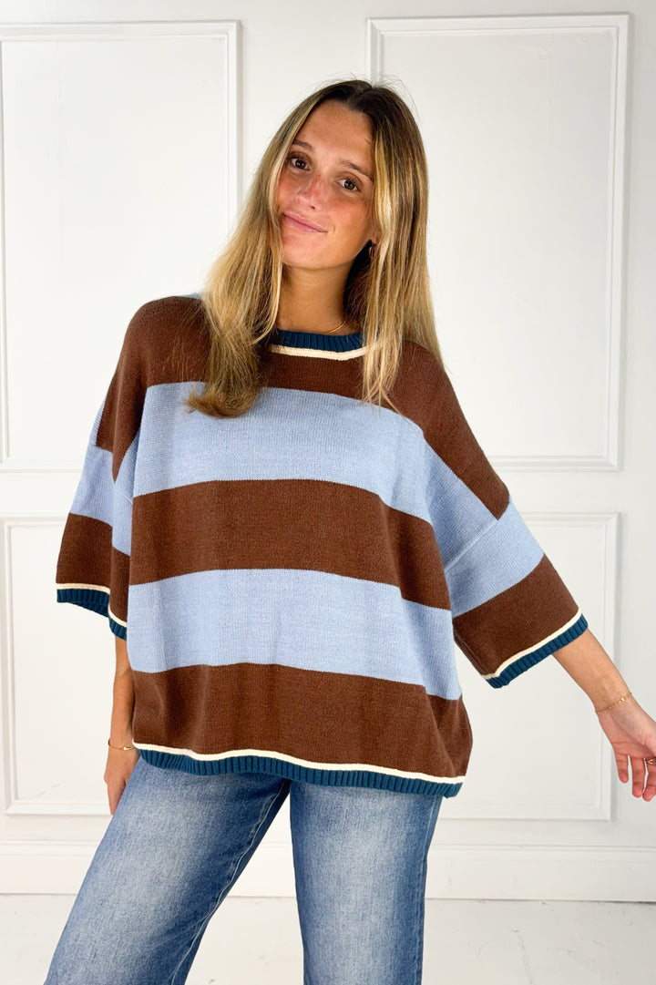 The Aspen Stripe Drop Shoulder Sweater