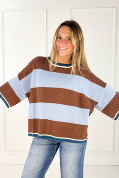 The Aspen Stripe Drop Shoulder Sweater