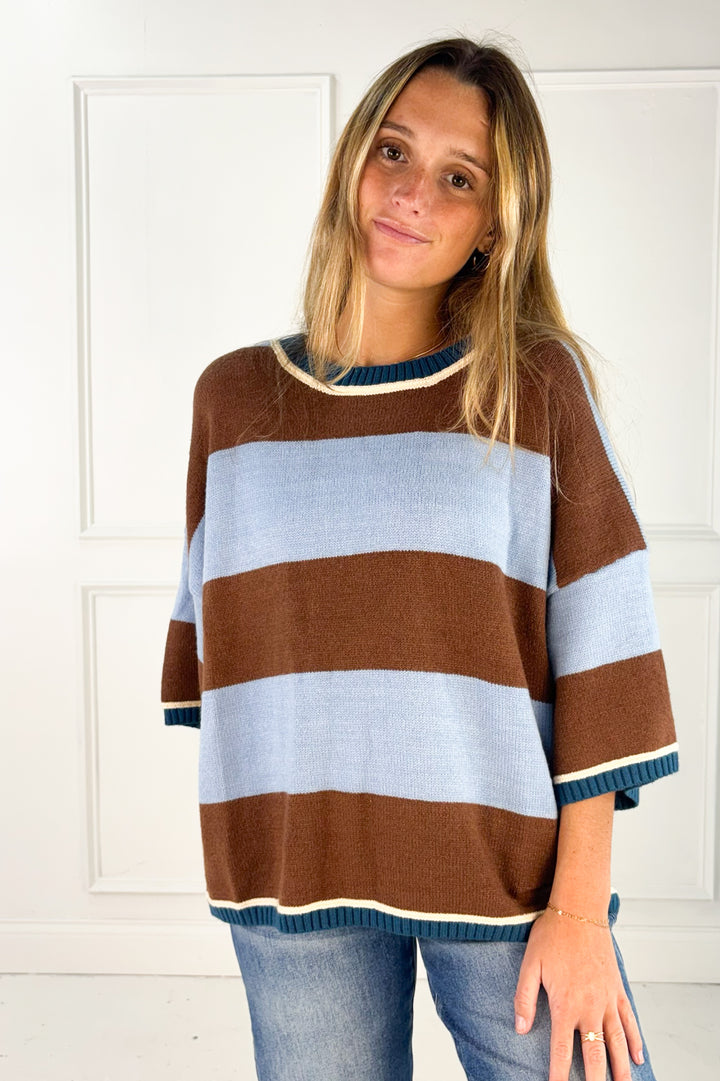 The Aspen Stripe Drop Shoulder Sweater