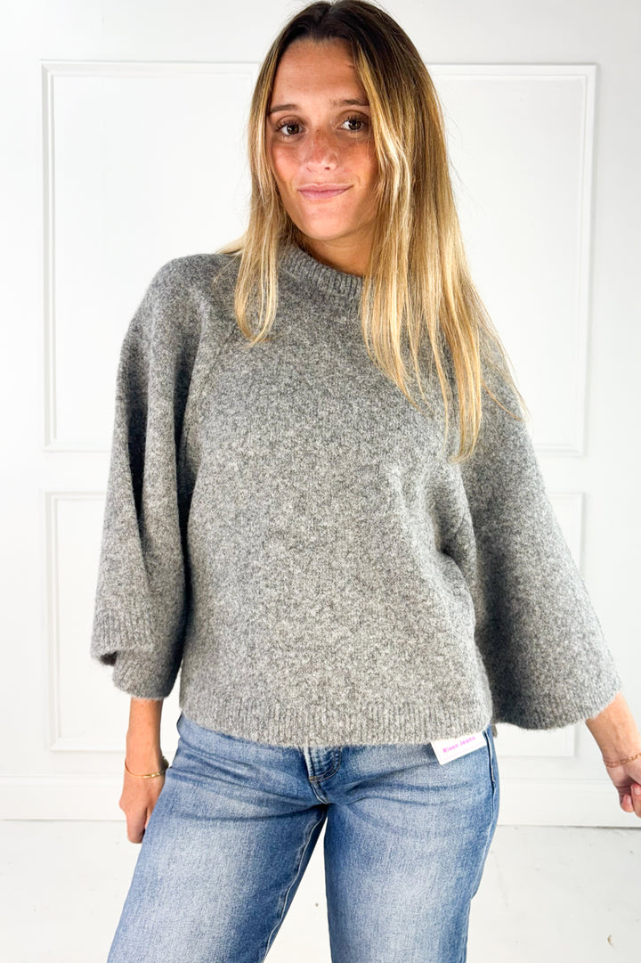 The Everly Mock Neck Poncho Sweater