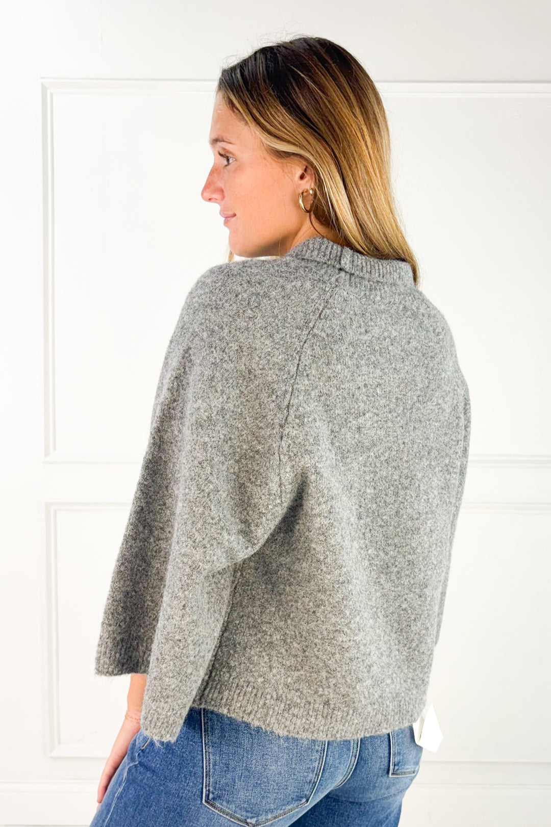 The Everly Mock Neck Poncho Sweater