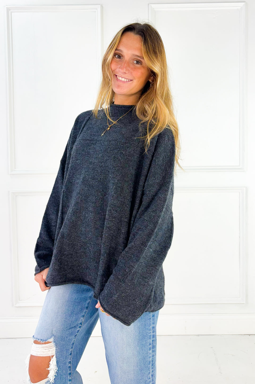 The Heather Checkered Sweater