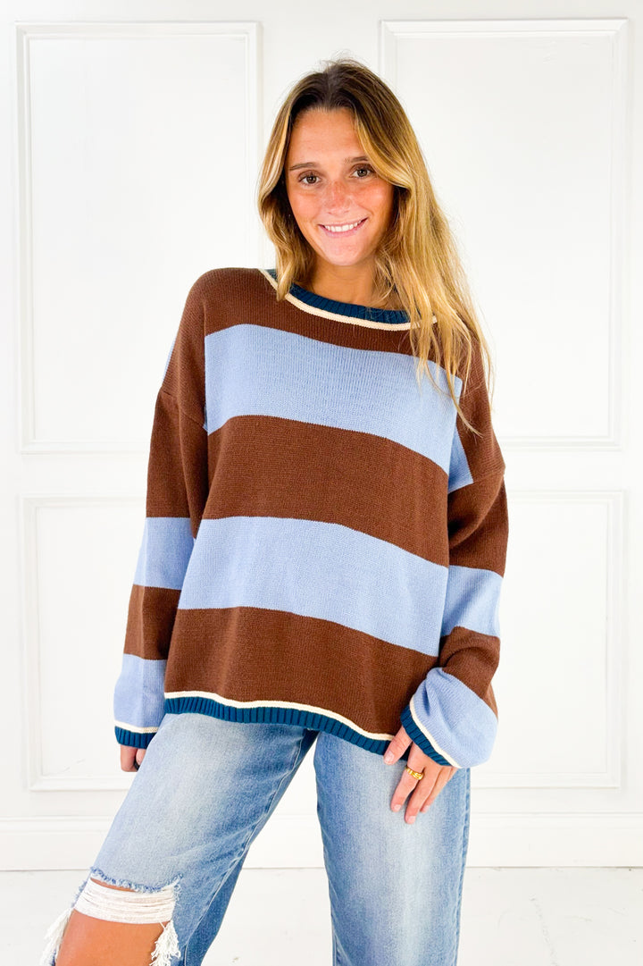 The Color Block Cozy Knit Top