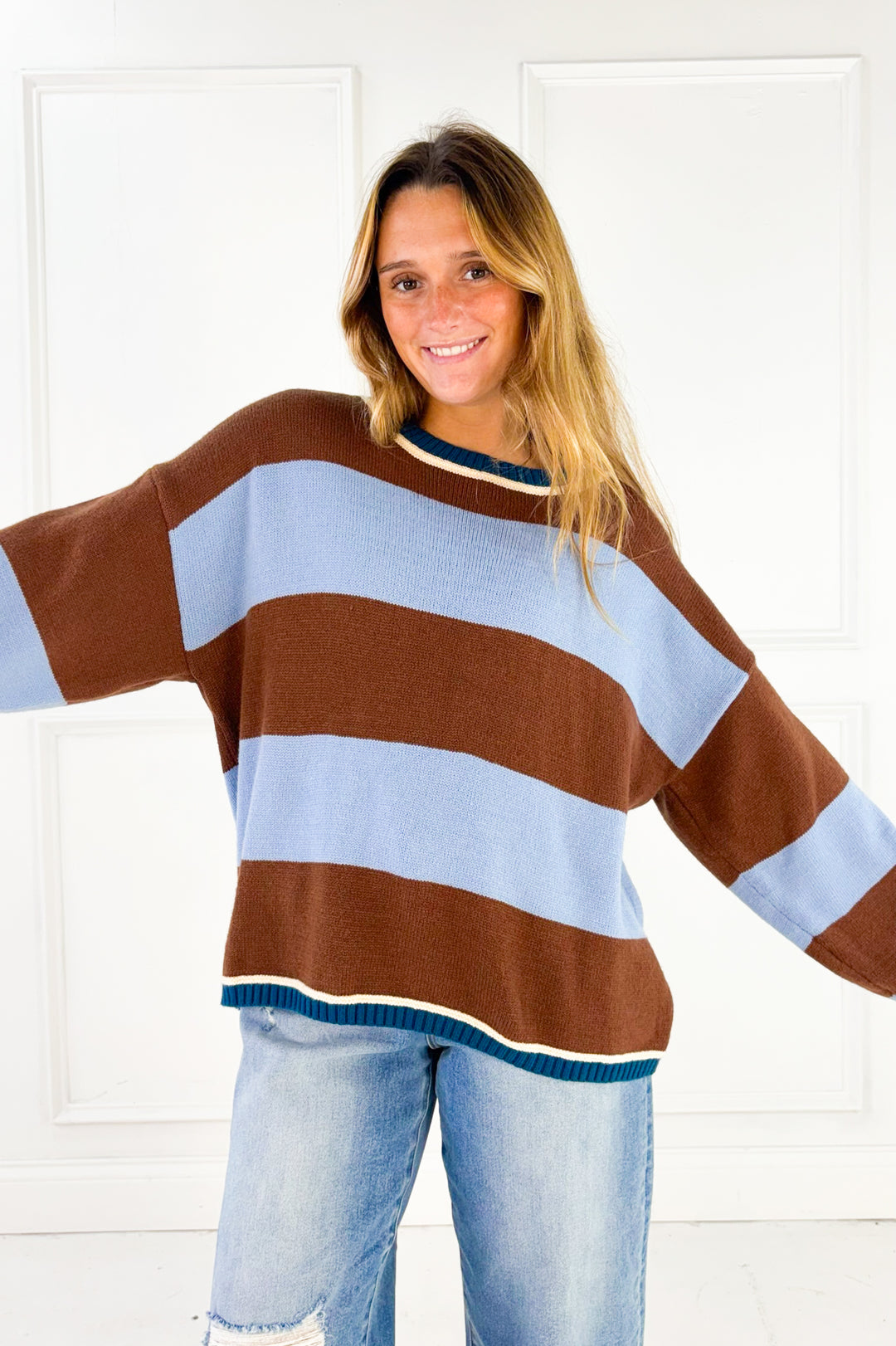 The Color Block Cozy Knit Top