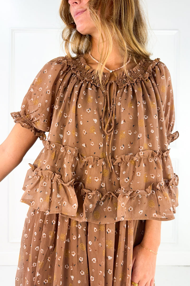 The Marlowe Floral Ruffle Top