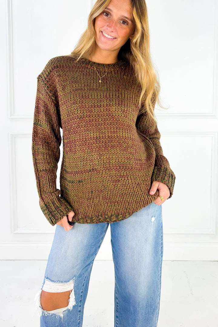 Marled Chunky Crew Sweater