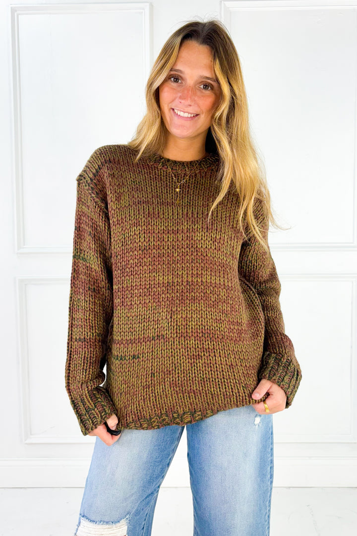Marled Chunky Crew Sweater