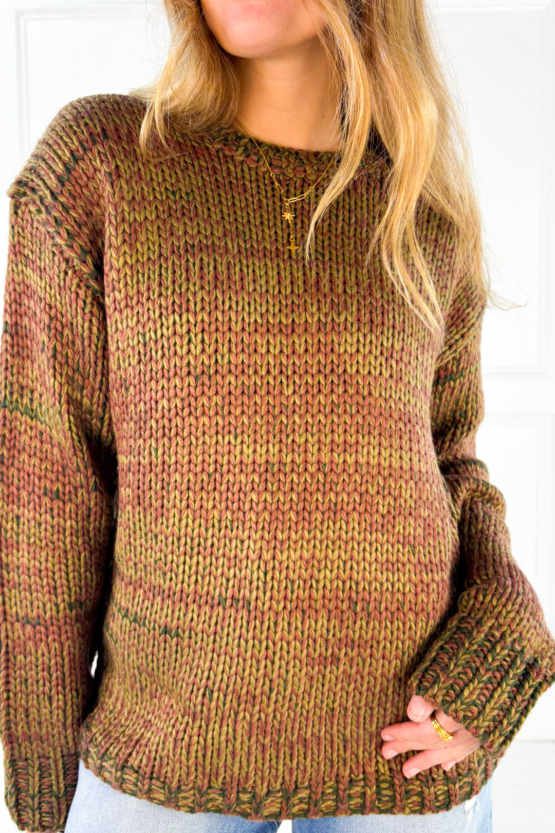 Marled Chunky Crew Sweater