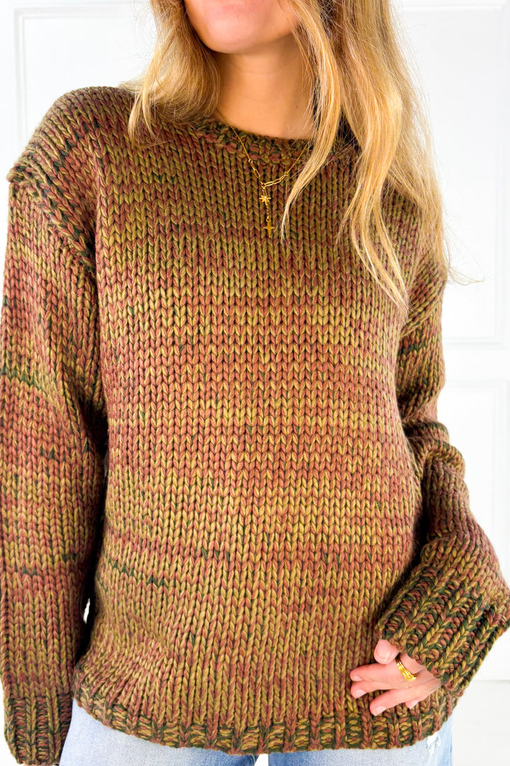 Marled Chunky Crew Sweater