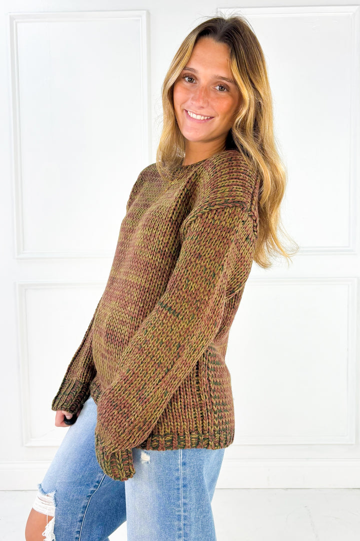 Marled Chunky Crew Sweater